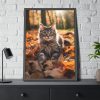 14093321023427338678_2048.jpeg Fluffy Tabby Kitty Laying Framed Poster