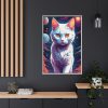 14201217398814728478_2048.jpeg White Cat Anime Illustration Framed Canvas