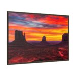 Sun Setting in Monument Valley Framed Canvas - Image 5