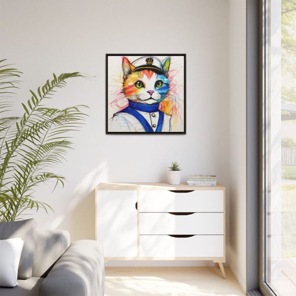 14259180640232819231_2048.jpeg Nautical Sailor Cat Art Framed Canvas
