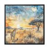 14297746014974626727_2048.jpeg Savanna Watercolor Landscape Framed Canvas
