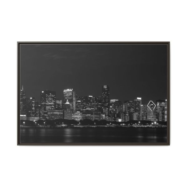 14302165010364746426_2048.jpeg Chicago Skyline At Night Framed Canvas