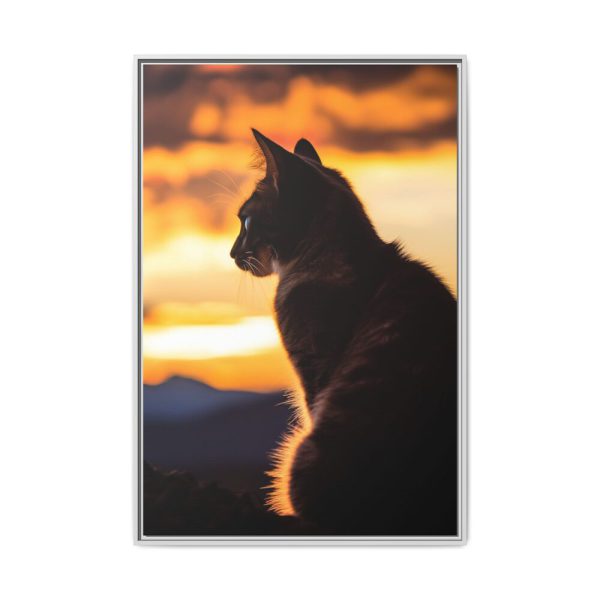 14375563606413013742_2048.jpeg Sunset Kitty Art Framed Canvas