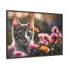 14383154585140848887_2048.jpeg Cat Kitten Flowers Blossoms Framed Canvas