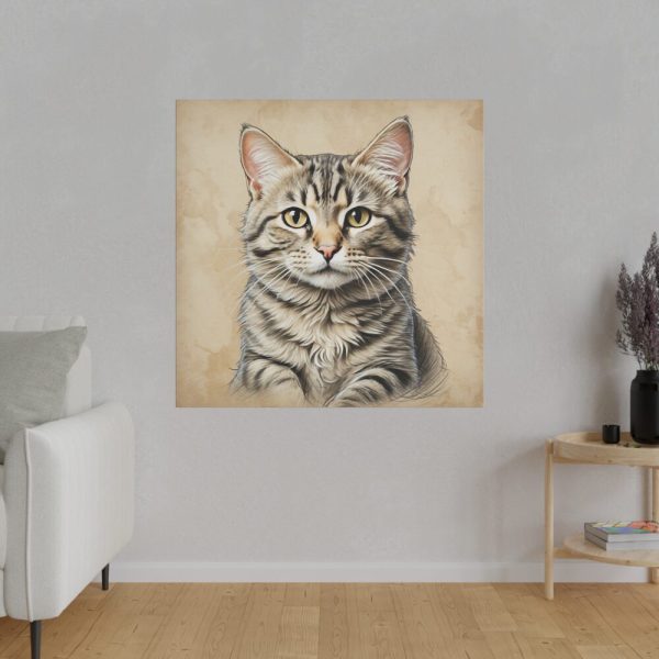 14521166539305096497_2048.jpeg Gray Tabby Cat Portrait Art Standard Canvas