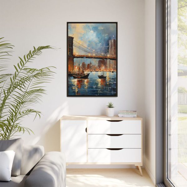 14568196486873572845_2048.jpeg Brooklyn Bridge Painted Art I Framed Canvas