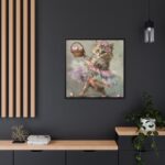 Easter Ballerina Cat Art Print Framed Canvas - Image 4