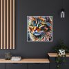 Watercolor Image of Cat Framed Canvas