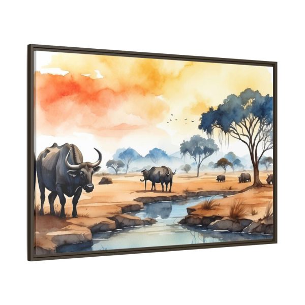 Africa Savanna Water Buffalo Framed Canvas