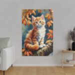 Fluffy Kitten In Tree  Standard Canvas - Image 3