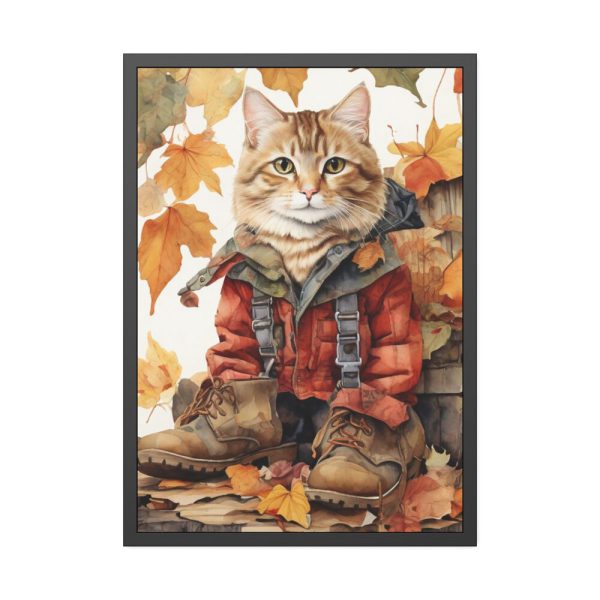 15014689703262641572_2048-1.jpeg Autumn Cat In Boots Framed Poster