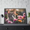 15387801312307231253_2048.jpeg Cat Kitten Flowers Blossoms Framed Poster