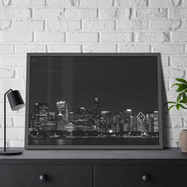 1544847636287379612_2048.jpeg Chicago Skyline At Night Framed Poster