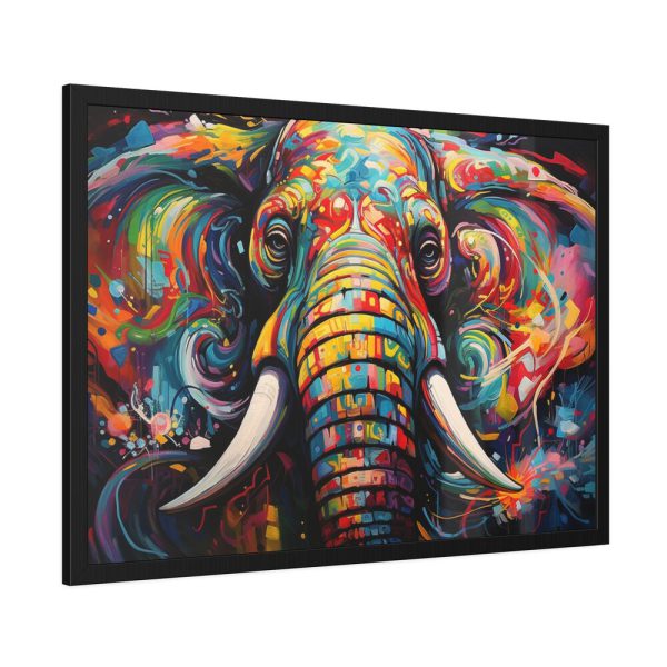 Graffiti Art Elephant Portrait Framed Poster