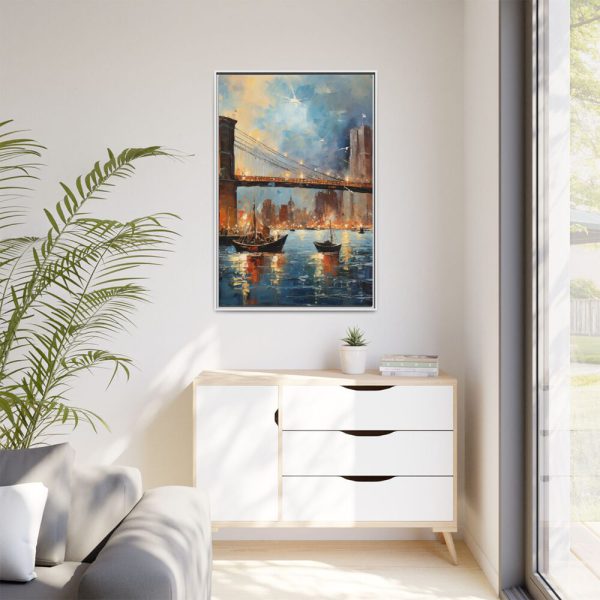 15671342024483347249_2048.jpeg Brooklyn Bridge Painted Art I Framed Canvas