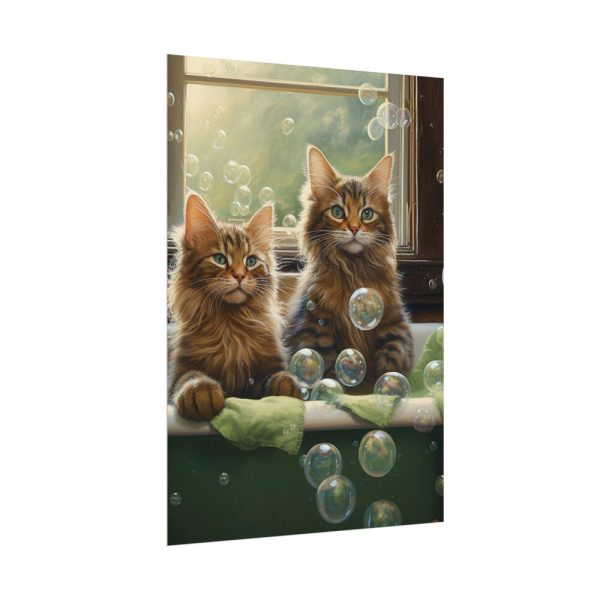 Cats Taking Bubble Bath Poster