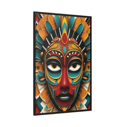 African Tribal Mask Framed Canvas