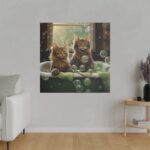 Cats Taking Bubble Bath Standard Canvas - Image 3