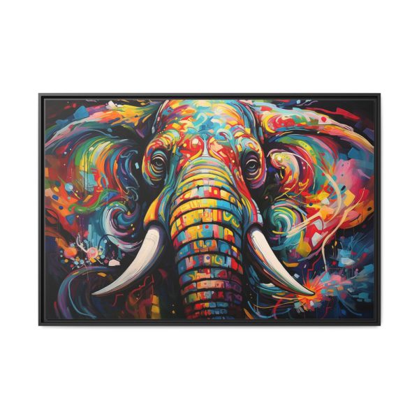 Graffiti Art Elephant Portrait Framed Canvas
