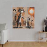 Cute Cat Characters Art Print Standard Canvas - Image 3