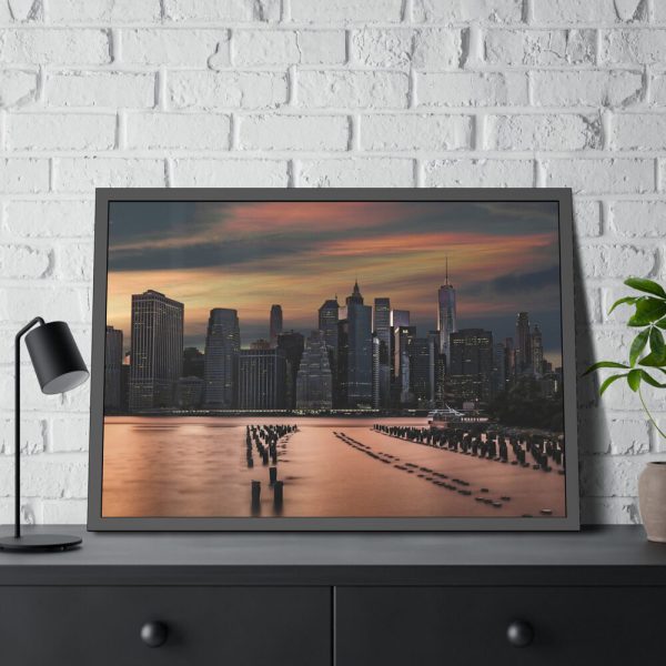 16071508100879029892_2048.jpeg City Skyline at Dusk Framed Poster
