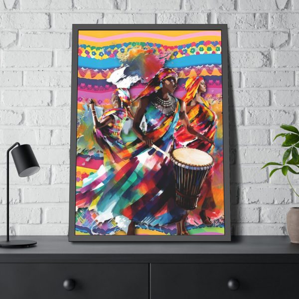 16126134814387882893_2048.jpeg Three African Musicians Performing Framed Poster