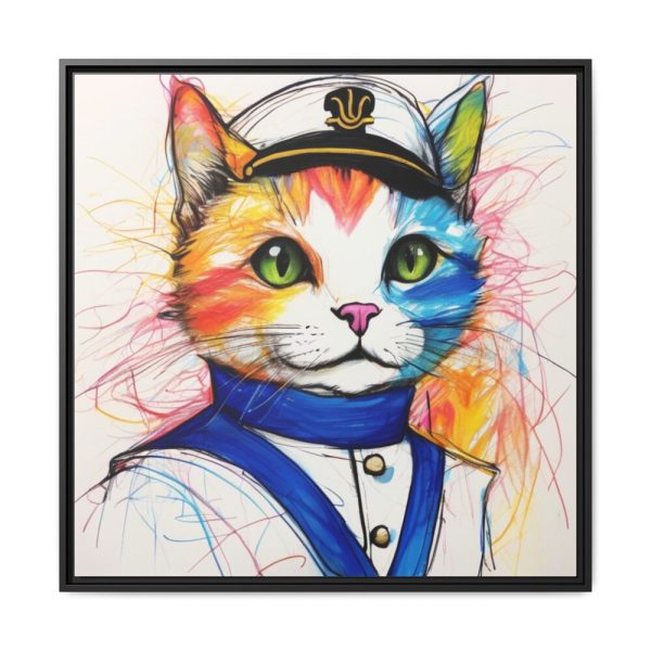 16136491134593951725_2048.jpeg Nautical Sailor Cat Art Framed Canvas