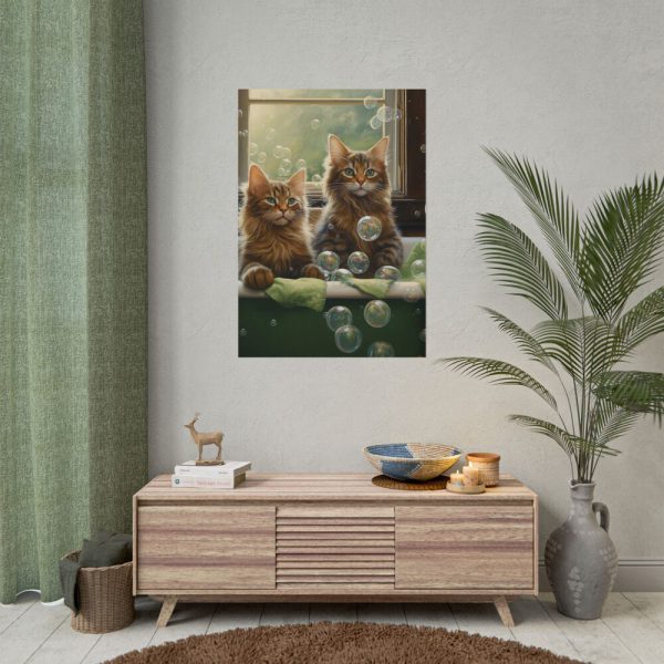 Cats Taking Bubble Bath Poster