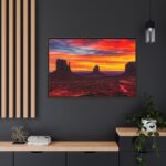 Sun Setting in Monument Valley Framed Canvas - Image 8