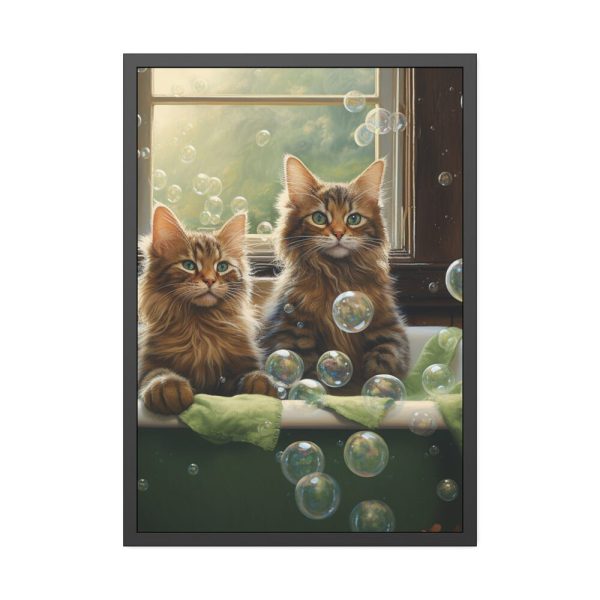 Cats Taking Bubble Bath  Framed Poster