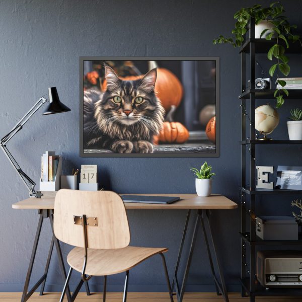 16313739844850442299_2048.jpeg Cat Pumpkin Halloween Framed Poster