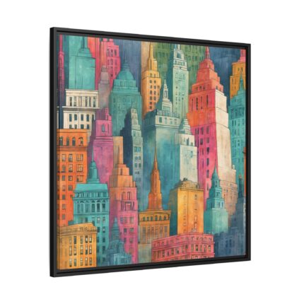 Skyscraper Architecture of New York Framed Canvas