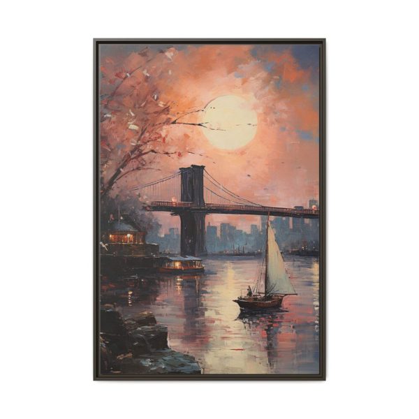 16832354673325266379_2048.jpeg Brooklyn Bridge Painted Art II Framed Canvas