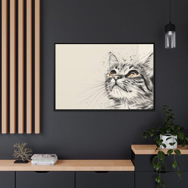 16841779681409352604_2048.jpeg Cat Face Art Framed Canvas