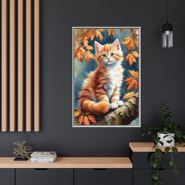 16847719066973306983_2048.jpeg Fluffy Kitten In Tree Framed Canvas