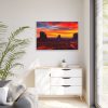 Sun Setting in Monument Valley Framed Canvas