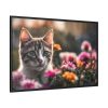 17133782163848463107_2048.jpeg Cat Kitten Flowers Blossoms Framed Canvas