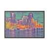 Pop Art Seattle Skyline Print Framed Canvas