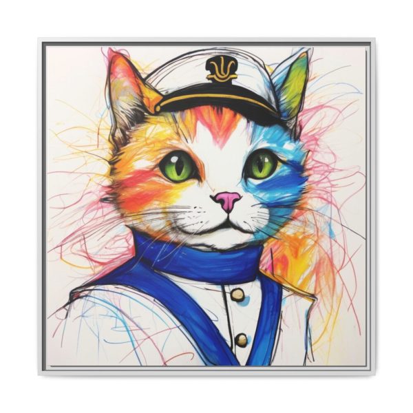 17309742101011757797_2048.jpeg Nautical Sailor Cat Art Framed Canvas