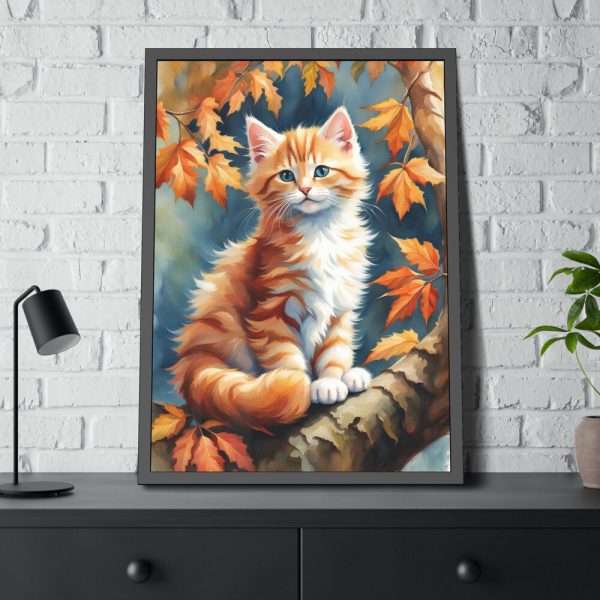 17340196686185506655_2048-1.jpeg Fluffy Kitten In Tree Framed Poster
