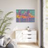Pop Art Seattle Skyline Print Framed Canvas