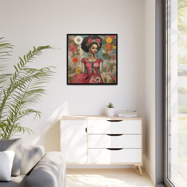 174780508962905301_2048.jpeg Beautiful Black Woman Abstract Montage Art Framed Canvas