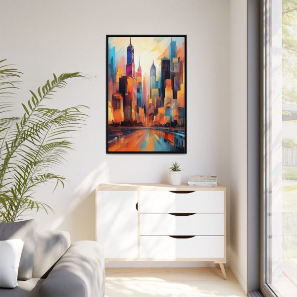 Abstract New York City Art Framed Canvas