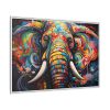 Graffiti Art Elephant Portrait Framed Canvas