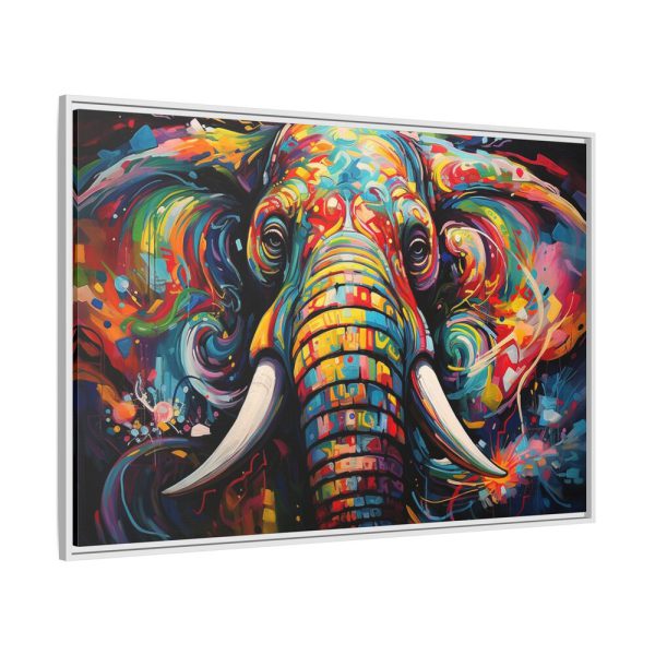 Graffiti Art Elephant Portrait Framed Canvas