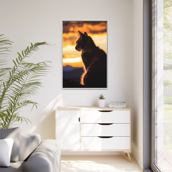 17552911102417297018_2048.jpeg Sunset Kitty Art Framed Canvas