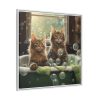 Cats Taking Bubble Bath Framed Canvas