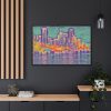 Pop Art Seattle Skyline Print Framed Canvas