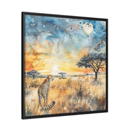 Savanna Watercolor Landscape Framed Canvas