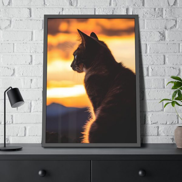 17846418845335694506_2048.jpeg Sunset Kitty Art Framed Poster